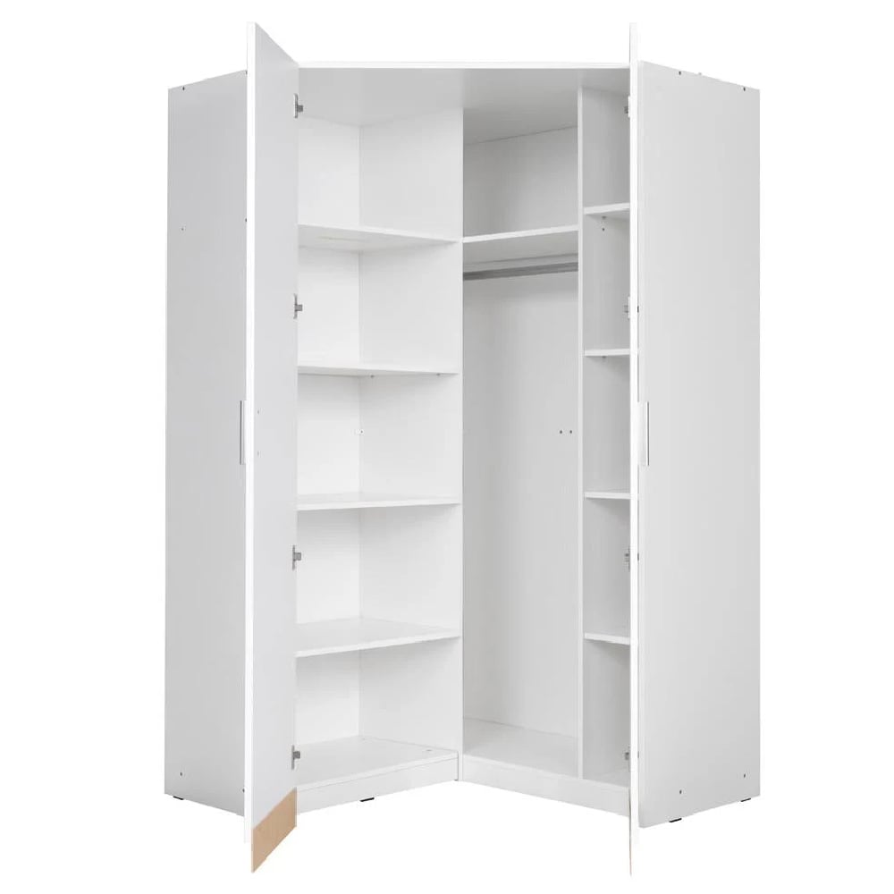 Swift High Gloss Corner Wardrobe With 2 Doors In White