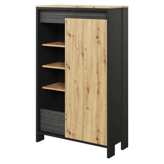 Swift Kids Storage Cabinet Tall 1 Door In Artisan Oak And LED