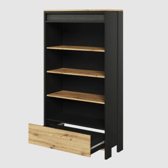 Swift Kids Wooden Bookcase 3 Shelves In Artisan Oak And LED