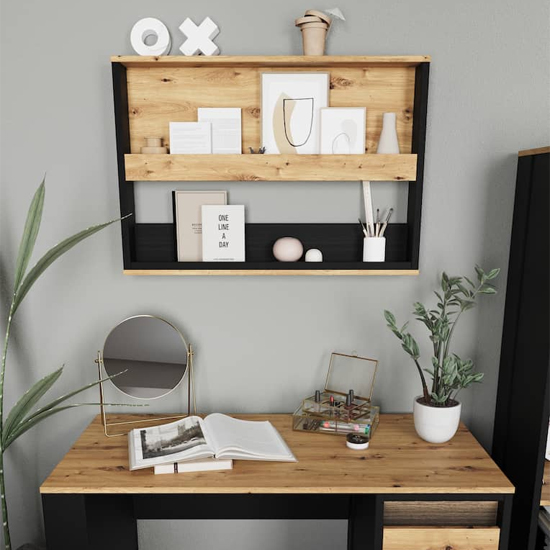 Swift Kids Wooden Wall Shelf Large In Artisan Oak