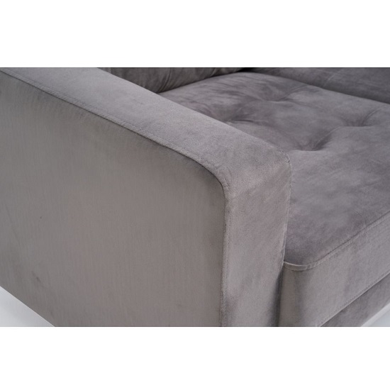 Swiger Velvet Upholstered Armchair In Grey_3