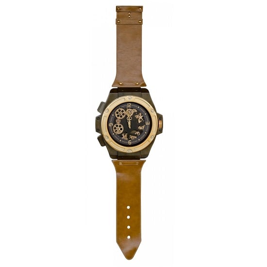 Read more about Swisk novelty wrist watch wall clock in tan finish