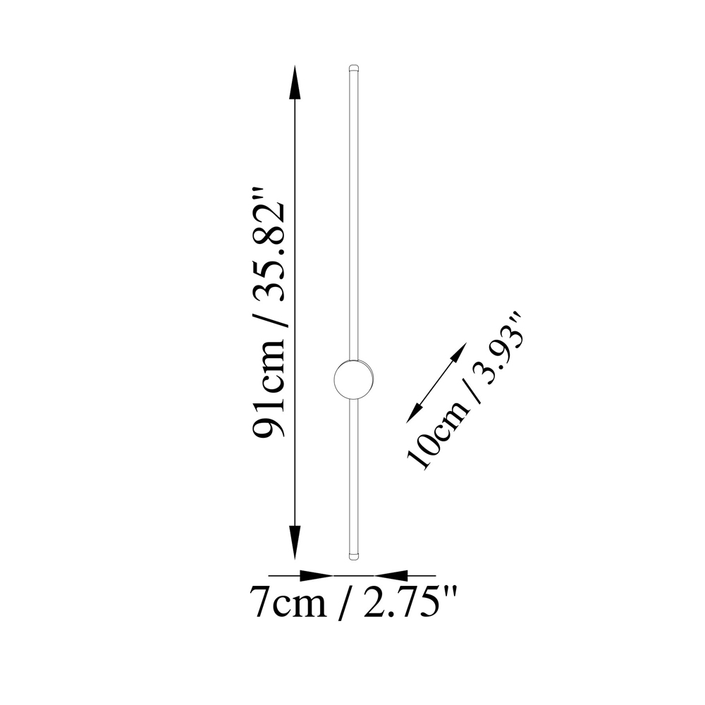 Sword Large Metal Wall Light in Black