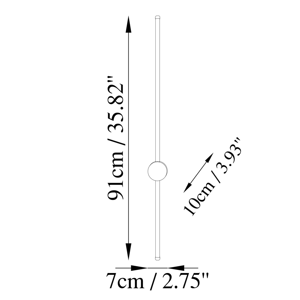Sword Metal Wall Light in Grey