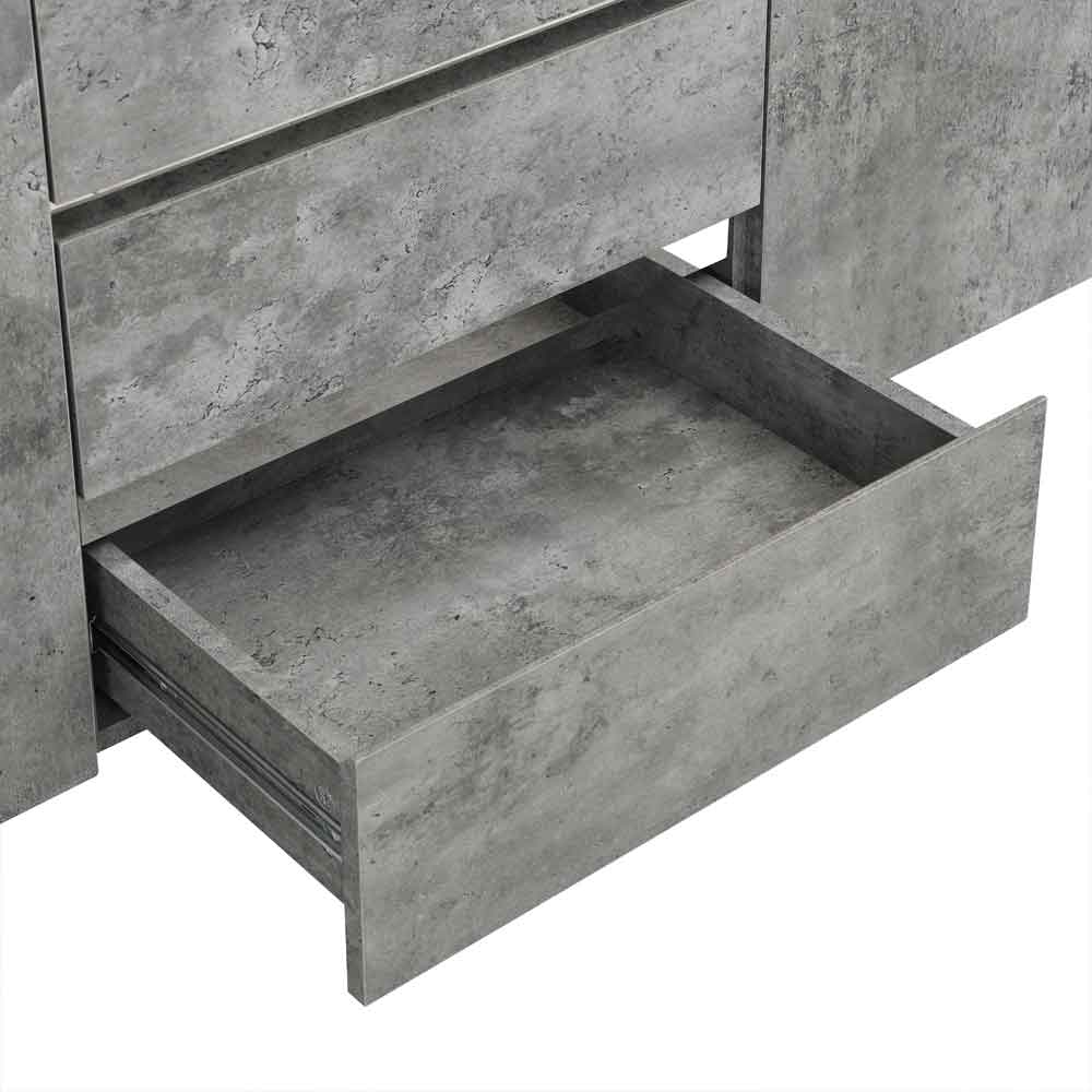 Sydney Wooden Sideboard with 3 Doors and 3 Drawers in Concrete