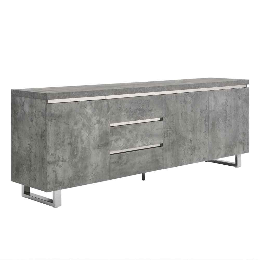 Sydney Wooden Sideboard with 3 Doors and 3 Drawers in Concrete