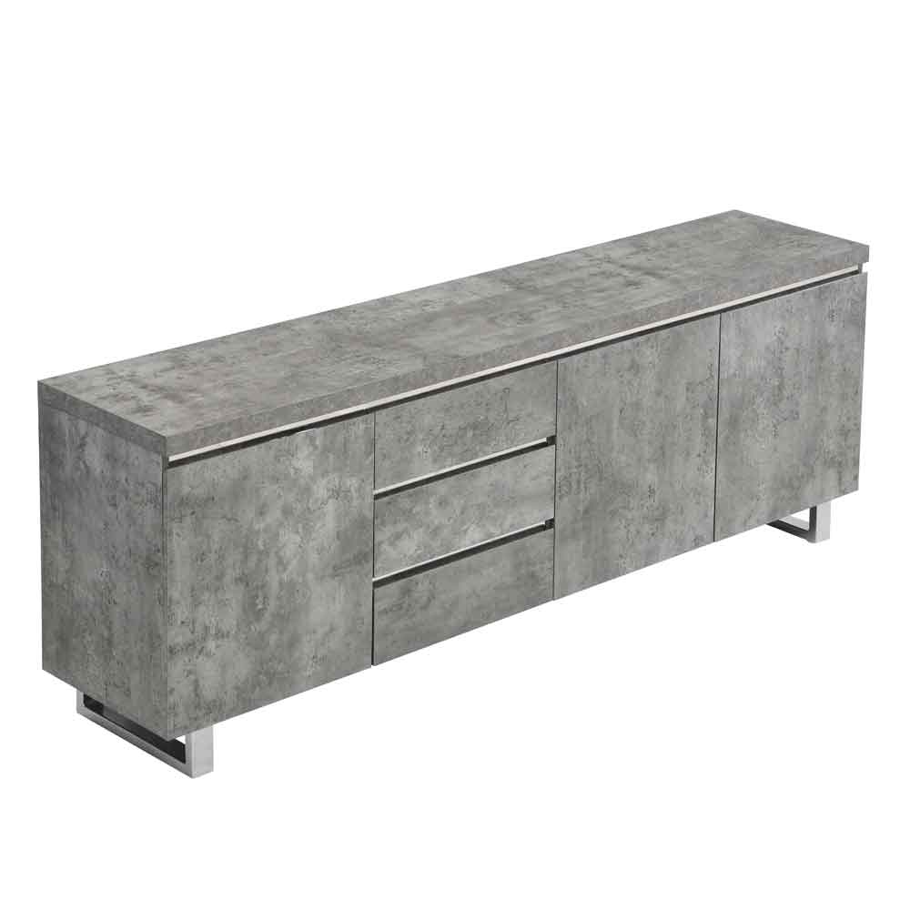 Sydney Wooden Sideboard with 3 Doors and 3 Drawers in Concrete