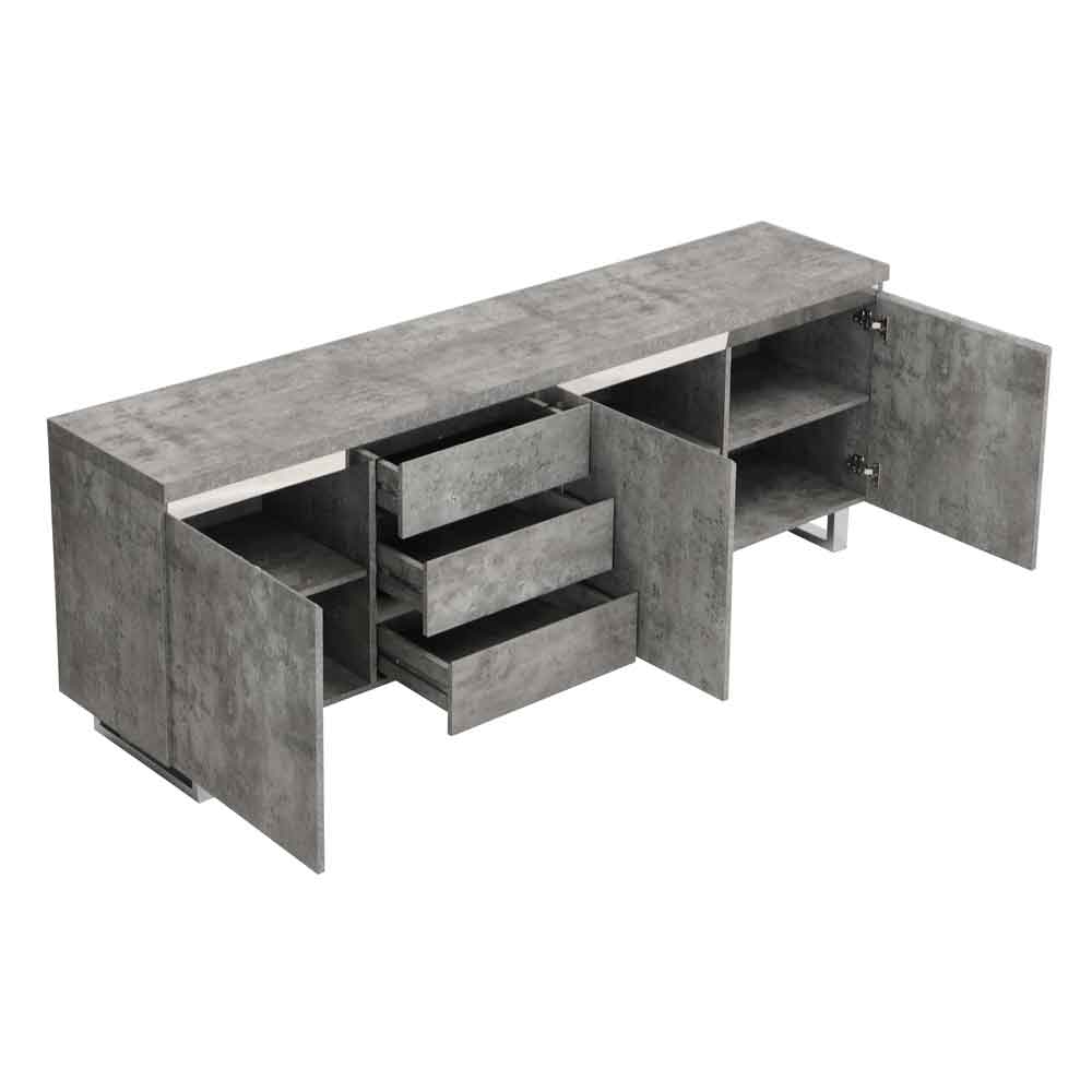 Sydney Wooden Sideboard with 3 Doors and 3 Drawers in Concrete