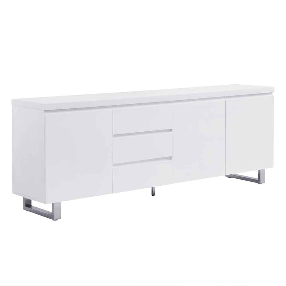Sydney High Gloss Sideboard with 3 Doors and 3 Drawers in White