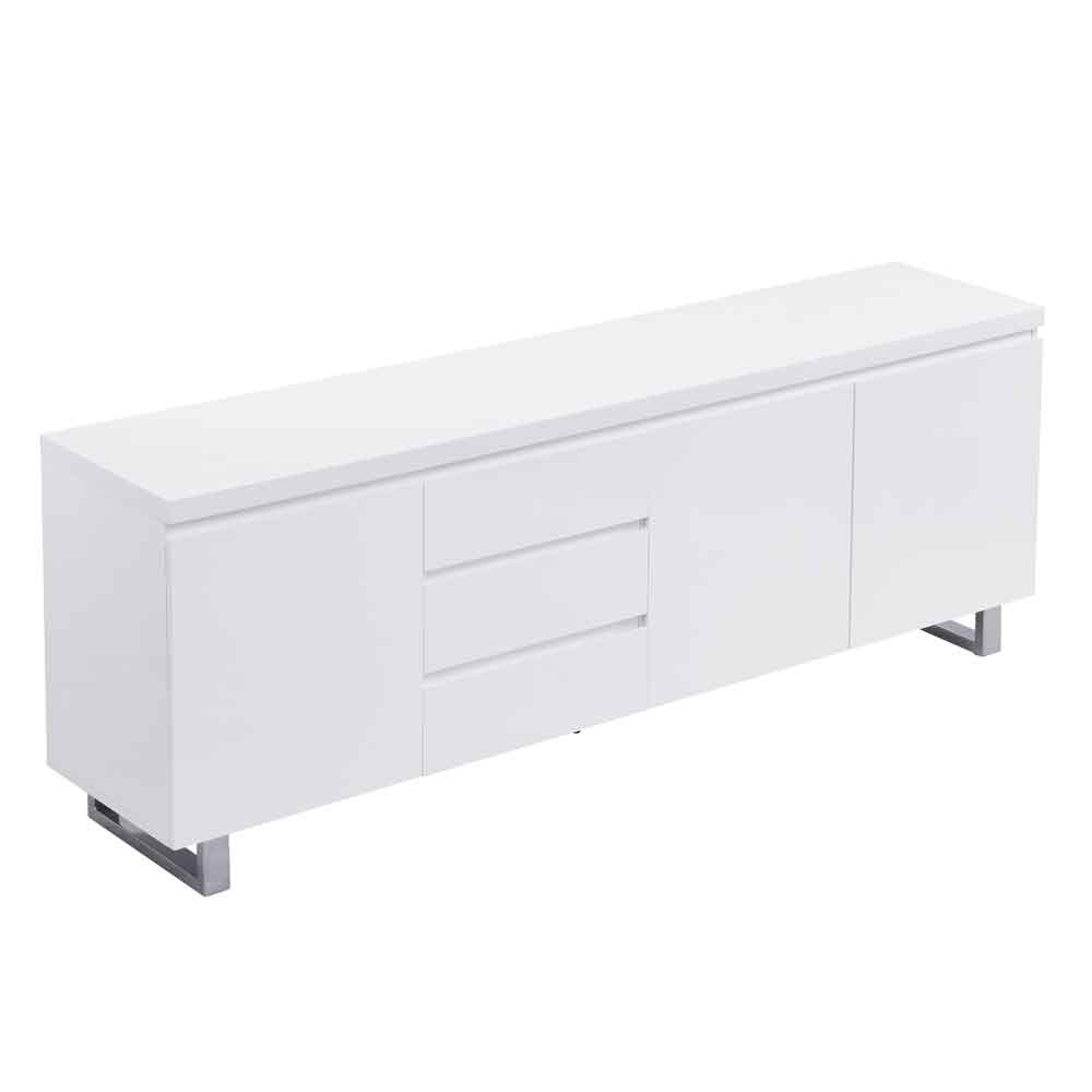 Sydney High Gloss Sideboard with 3 Doors and 3 Drawers in White