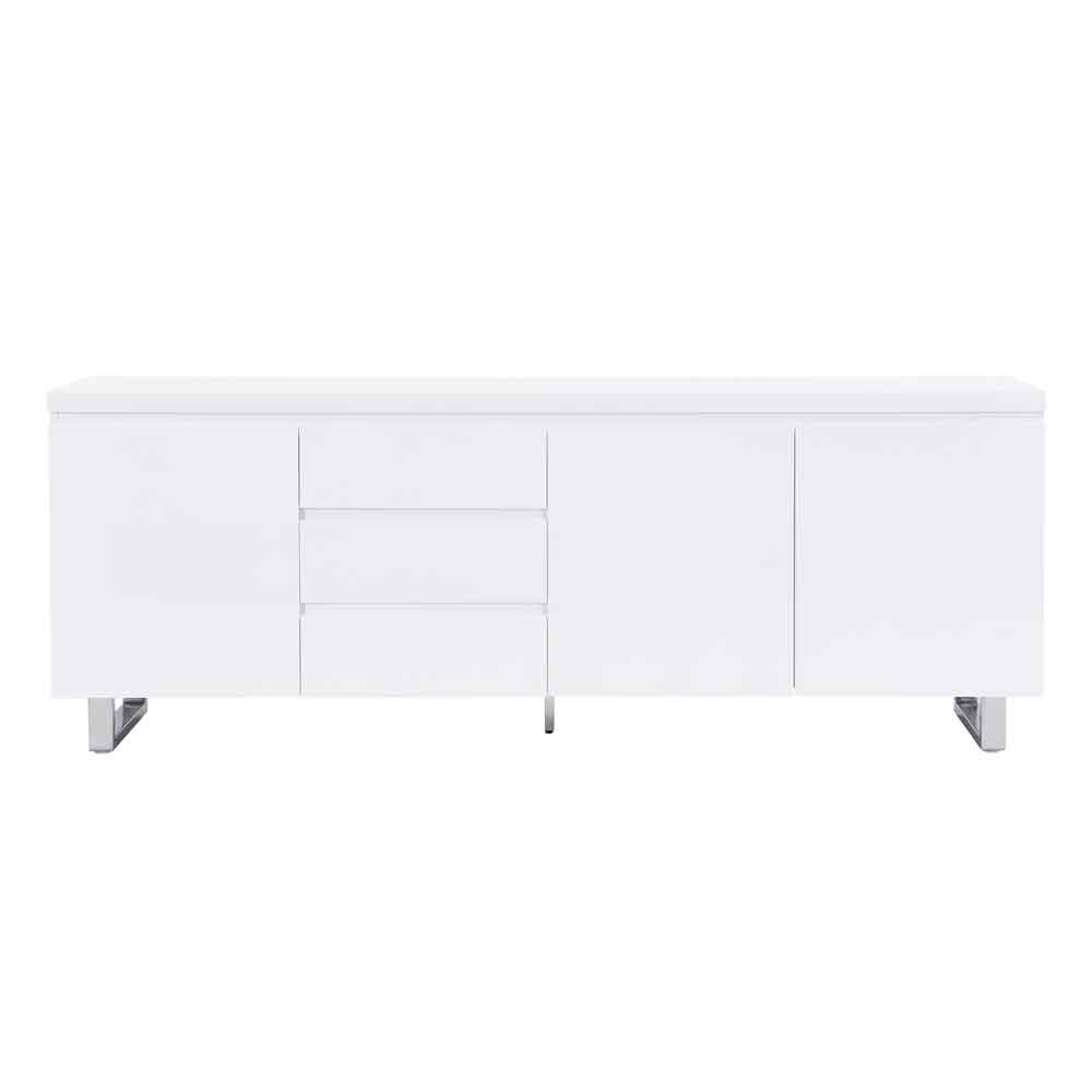 Sydney High Gloss Sideboard with 3 Doors and 3 Drawers in White