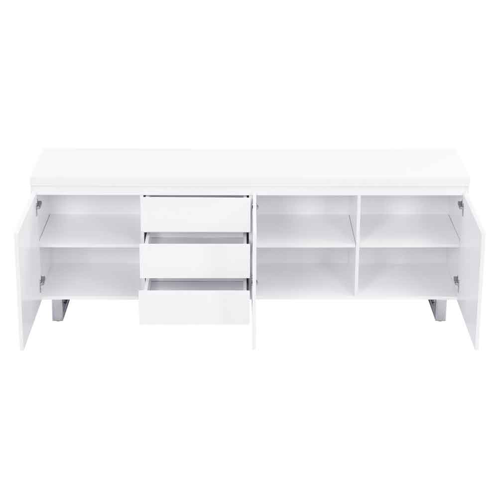 Sydney High Gloss Sideboard with 3 Doors and 3 Drawers in White