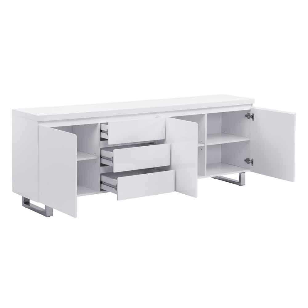 Sydney High Gloss Sideboard with 3 Doors and 3 Drawers in White