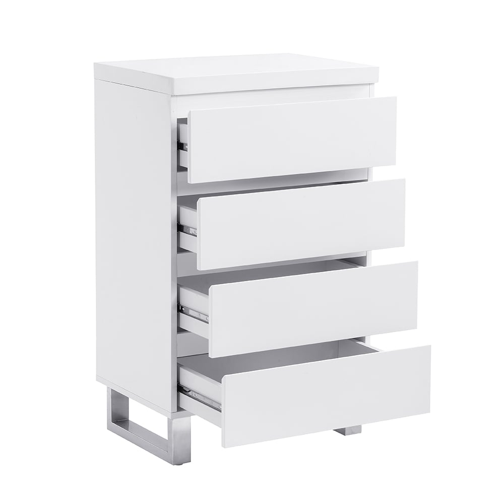 Sydney High Gloss Chest Of 4 Drawers In White