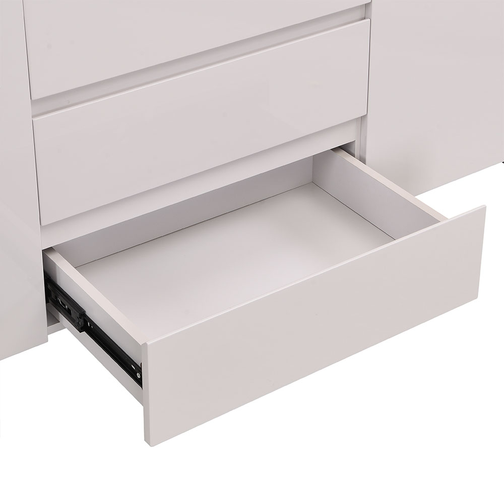 Sydney High Gloss Sideboard with 2 Doors 3 Drawers in Cashmere
