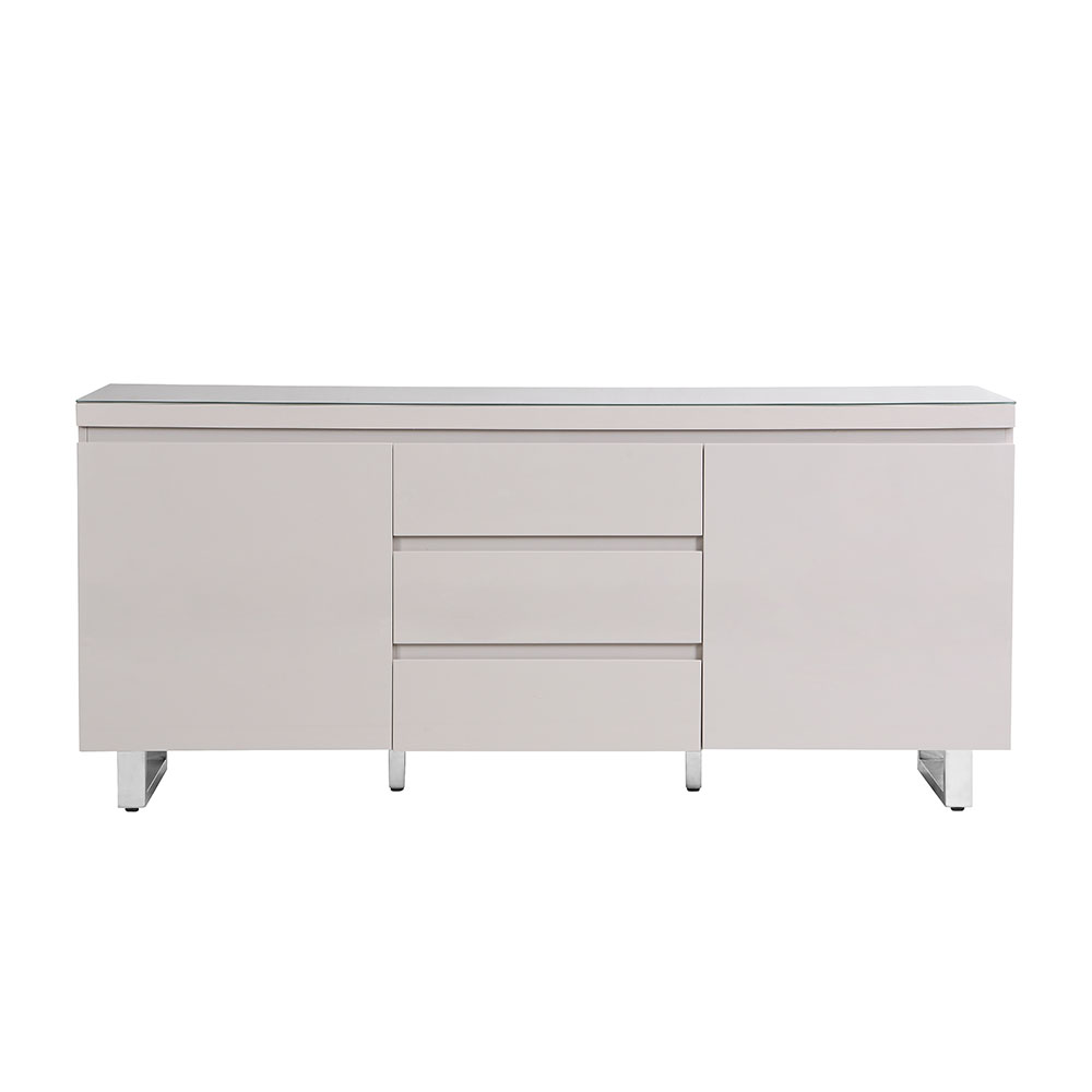 Sydney High Gloss Sideboard with 2 Doors 3 Drawers in Cashmere