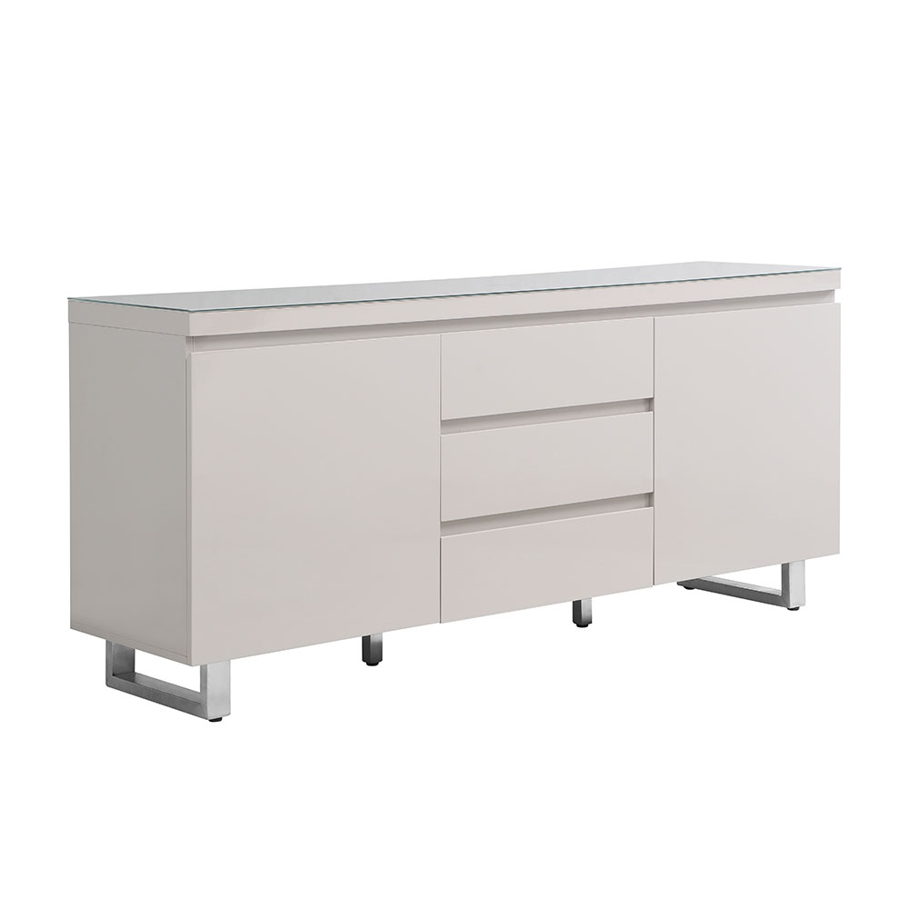 Sydney High Gloss Sideboard with 2 Doors 3 Drawers in Cashmere