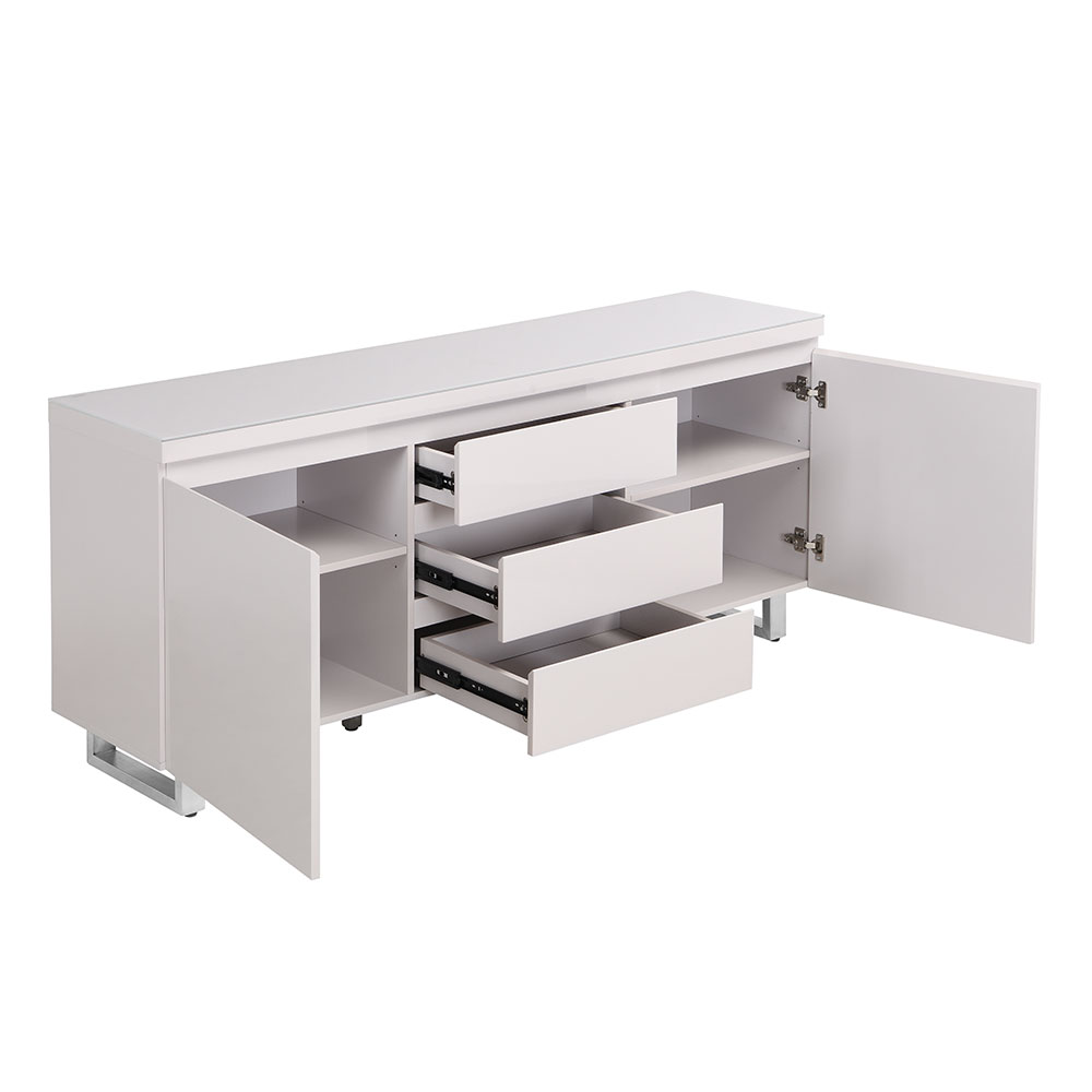 Sydney High Gloss Sideboard with 2 Doors 3 Drawers in Cashmere