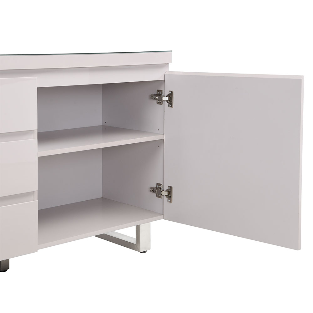 Sydney High Gloss Sideboard with 2 Doors 3 Drawers in Cashmere