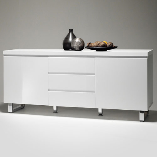 Sydney High Gloss Sideboard With 2 Door 3 Drawer In White