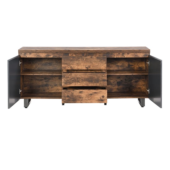 Sydney Sideboard With 2 Door 3 Drawer In Rustic Oak