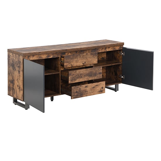 Sydney Sideboard With 2 Door 3 Drawer In Rustic Oak