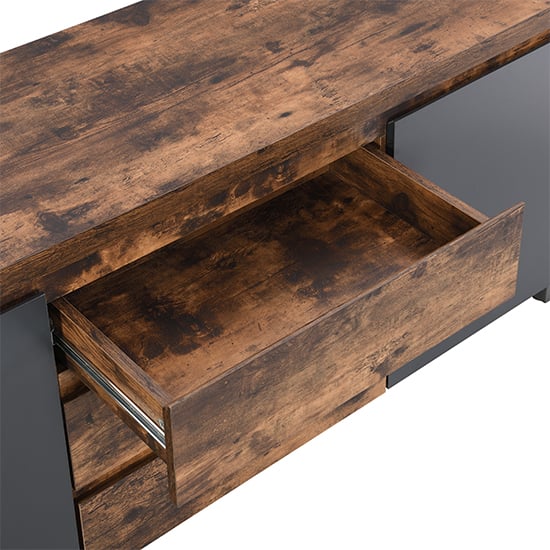 Sydney Sideboard With 2 Door 3 Drawer In Rustic Oak
