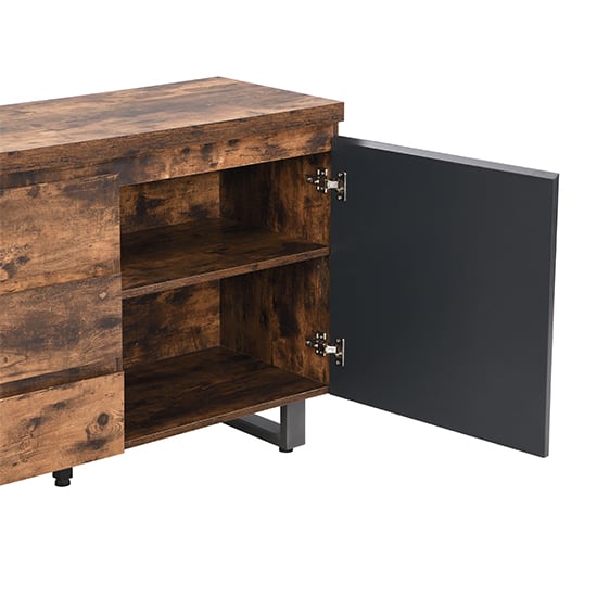 Sydney Sideboard With 2 Door 3 Drawer In Rustic Oak