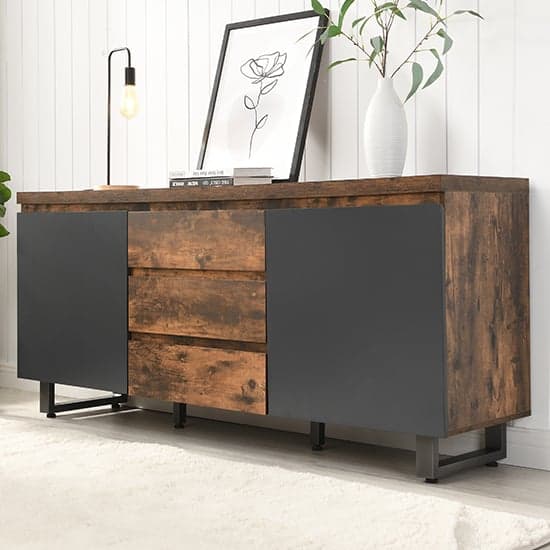 Read more about Sydney large sideboard with 2 door 3 drawer in rustic oak