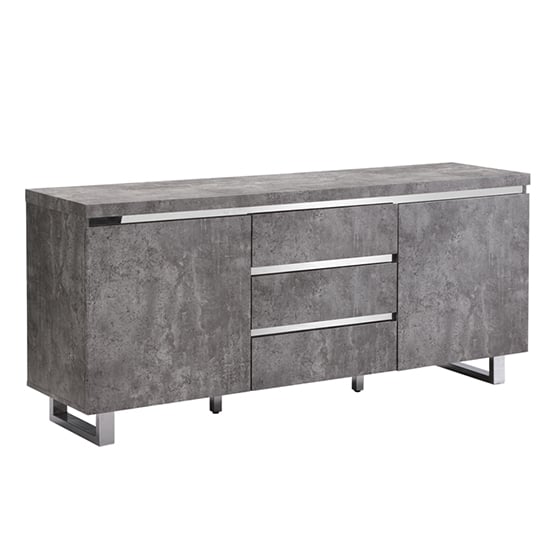 Sydney Large Sideboard With 2 Door 3 Drawer In Concrete Effect_2