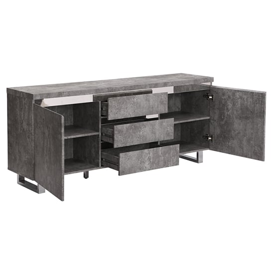 Sydney Large Sideboard With 2 Door 3 Drawer In Concrete Effect_3