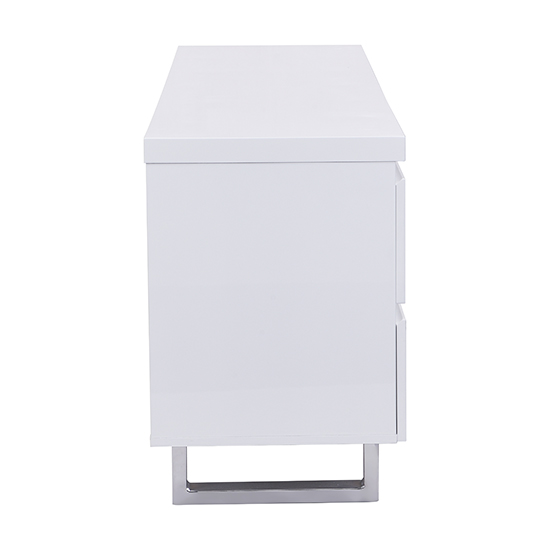 Sydney High Gloss TV Stand In White With 4 Drawers