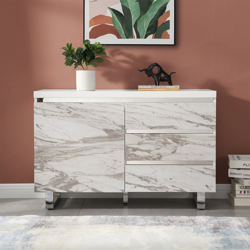 Filo Sydney Small Sideboard With 1 Door 3 Drawer In White