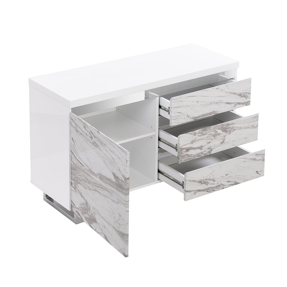 Filo Sydney Small Sideboard With 1 Door 3 Drawer In White