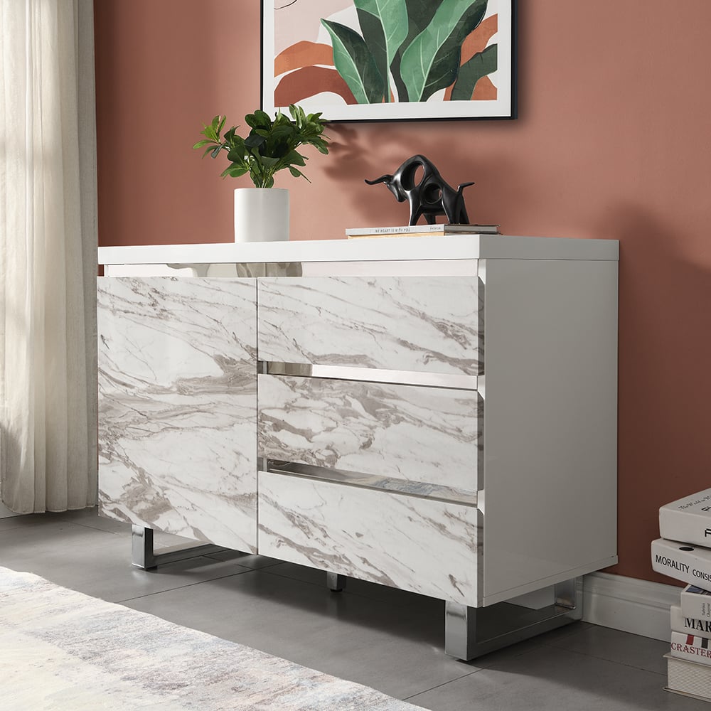 Read more about Filo sydney small sideboard with 1 door 3 drawer in white
