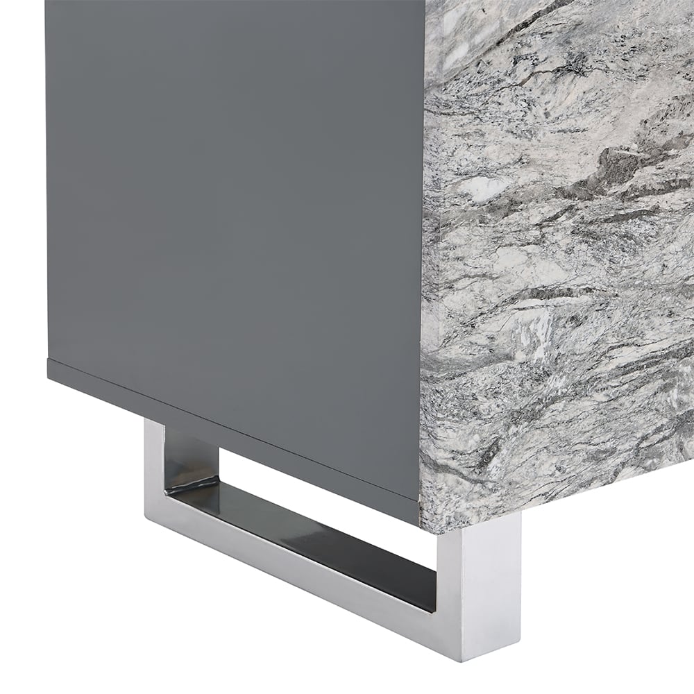 Melange Sydney Small Sideboard With 1 Door 3 Drawer In Grey