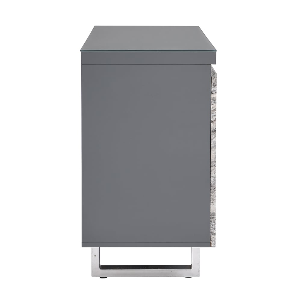Melange Sydney Small Sideboard With 1 Door 3 Drawer In Grey