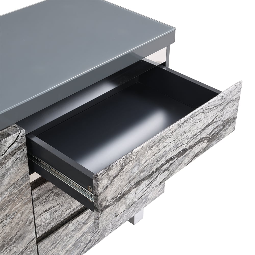 Melange Sydney Small Sideboard With 1 Door 3 Drawer In Grey