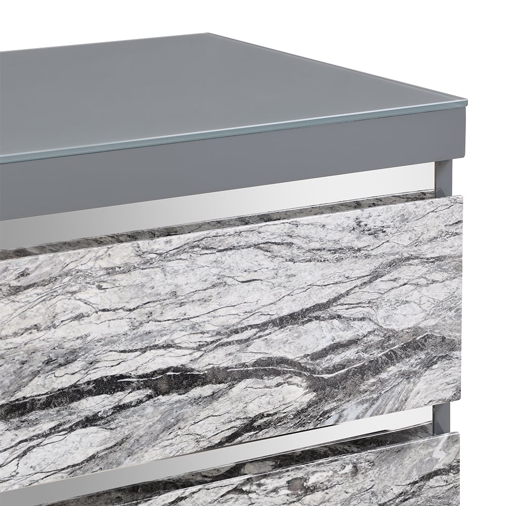 Melange Sydney Small Sideboard With 1 Door 3 Drawer In Grey