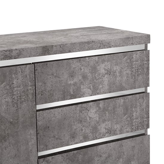 Sydney Small Sideboard In Concrete Effect 1 Door And 3 Drawers_10