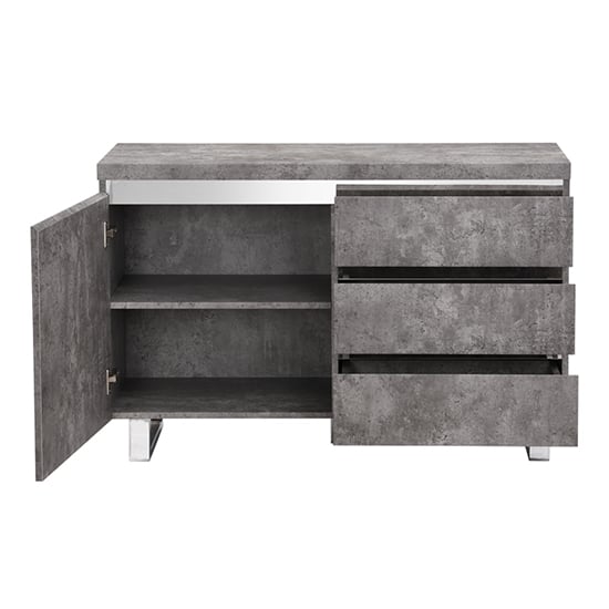 Sydney Small Sideboard With 1 Door 3 Drawer In Concrete Effect_5