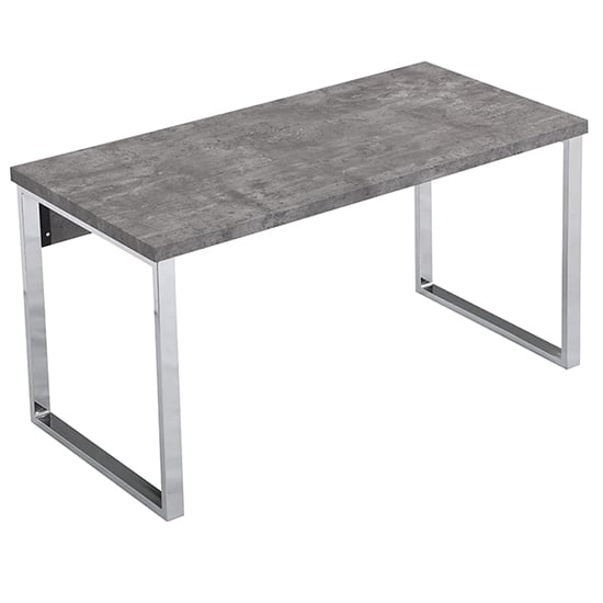 Sydney Wooden Laptop Desk In Concrete Effect With Chrome Frame_5