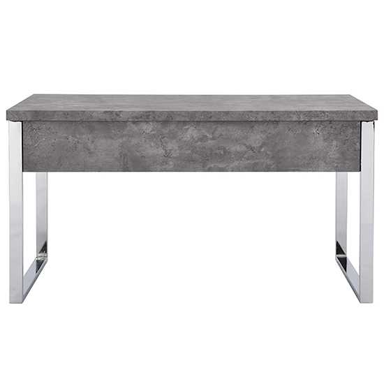 Sydney Wooden Laptop Desk In Concrete Effect With Chrome Frame_7