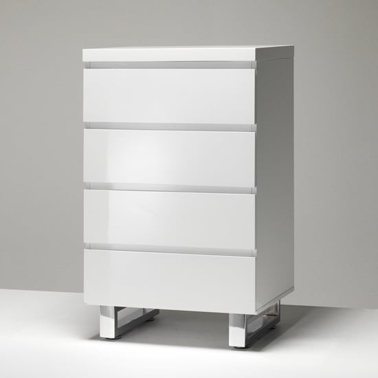Sydney Chest Of Drawers in High Gloss White With 4 Drawers_2