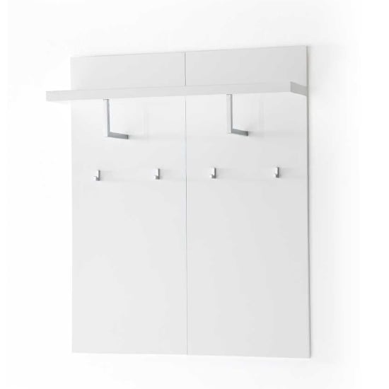 Read more about Sydney wide wall mounted hallway storage in high gloss white