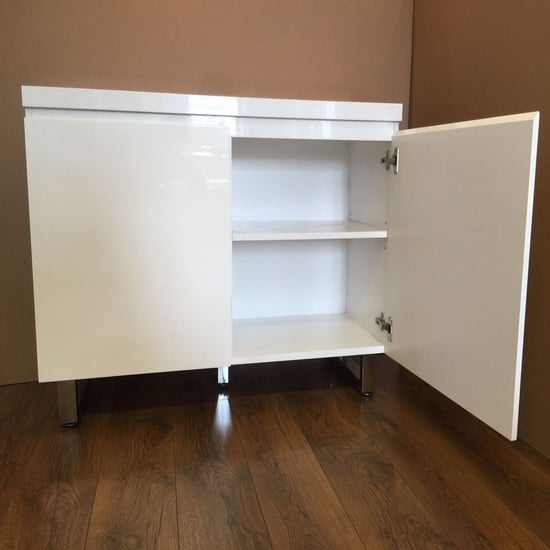 Sydney Small High Gloss Sideboard With 2 Doors In White_3