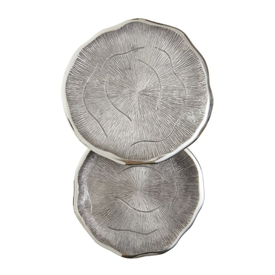 Sylva Metal Set Of 2 Side Tables With Black Legs In Silver