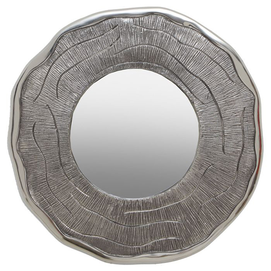 Read more about Sylva small round wall bedroom mirror in silver metal frame