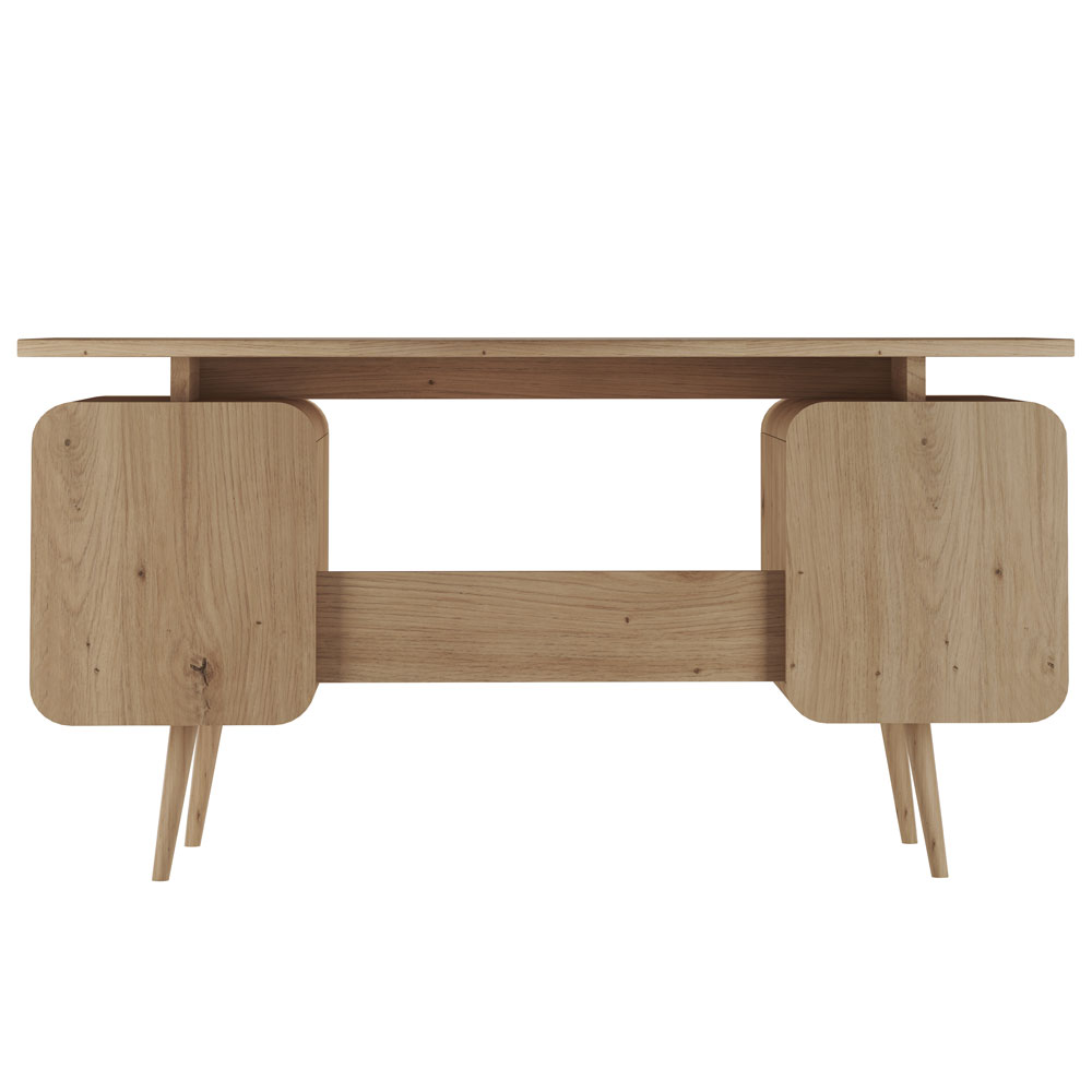 Sylvan Wooden Laptop Desk with 6 Drawers in Oak