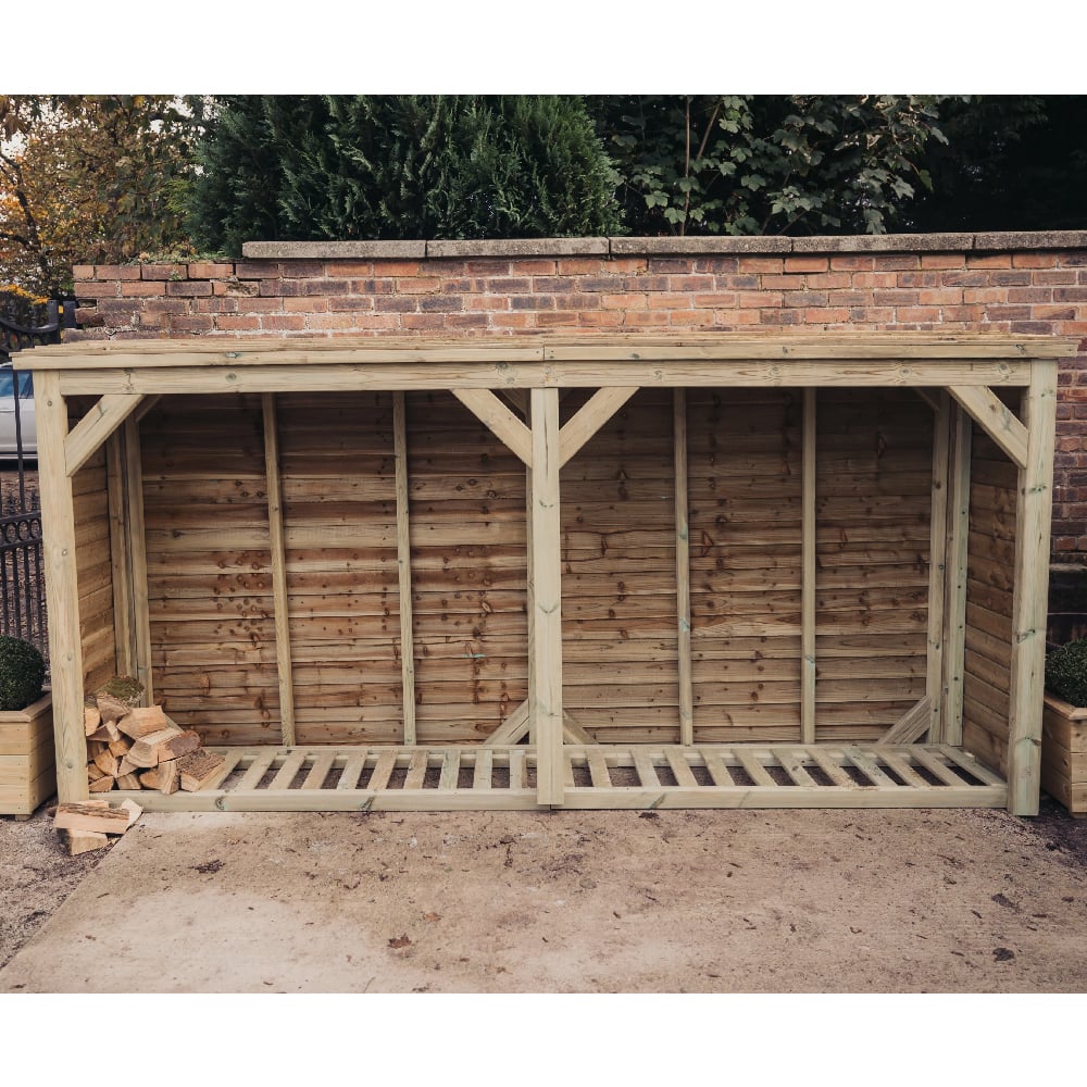 Product photograph of Sylvania Wooden Garden Log Store In Natural from Furniture in Fashion